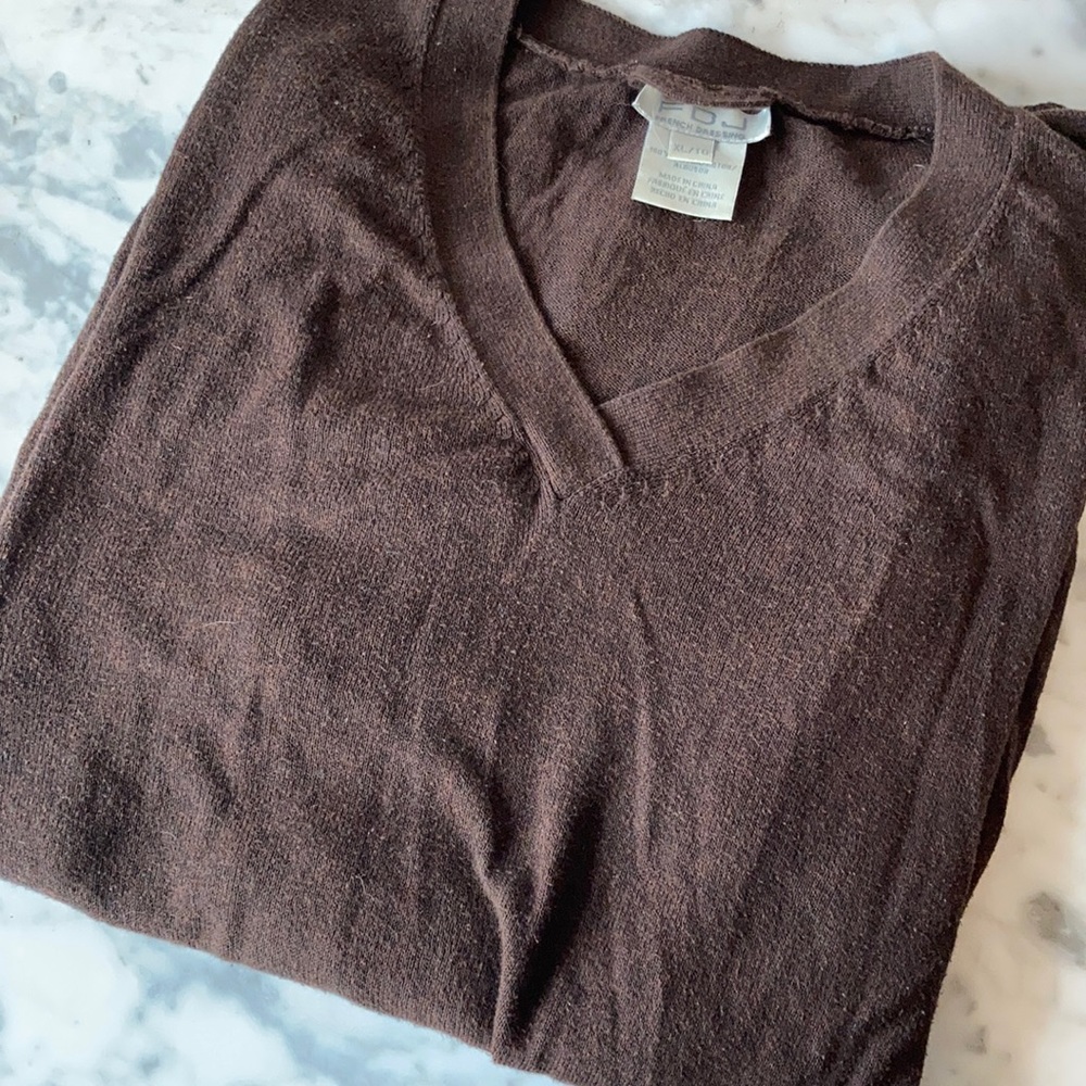 Brown v-neck sweater